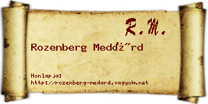 Rozenberg Medárd névjegykártya